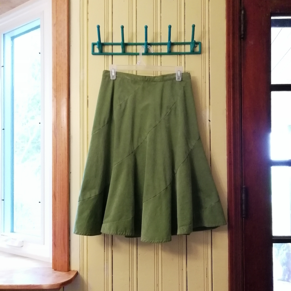 Custom Corduroy Swing Midi Skirt, Size 12